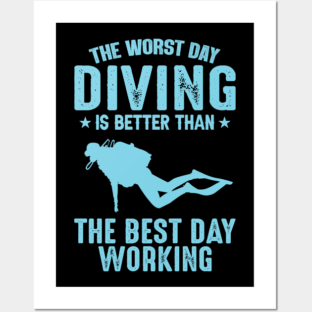 Diving day is the best day Wall Art by sudiptochy29